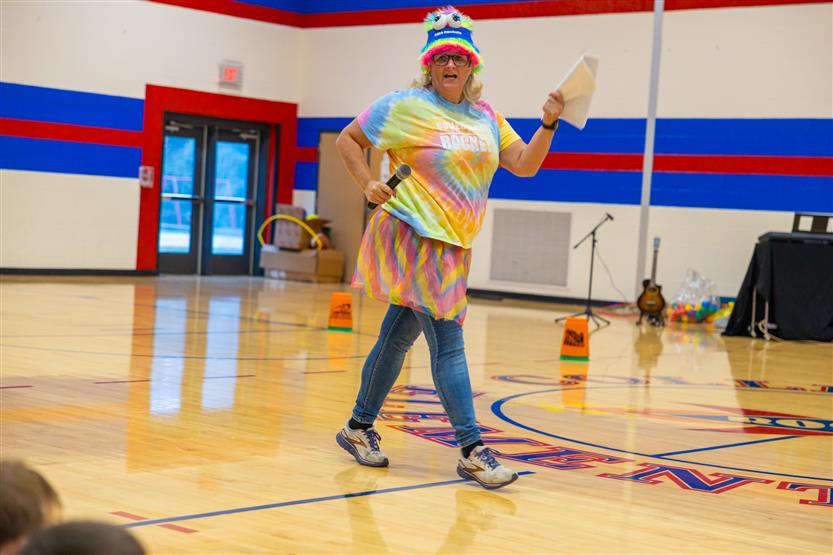 Students at a pep rally